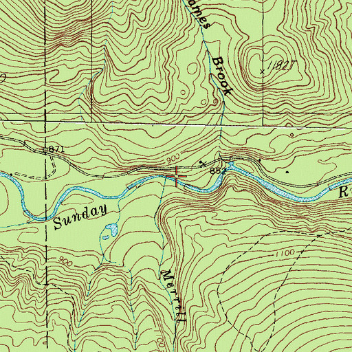 Topographic Map of Merrill Brook, ME