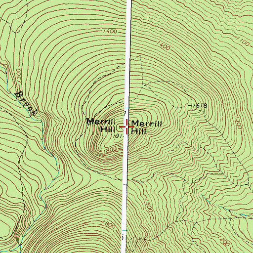 Topographic Map of Merrill Hill, ME