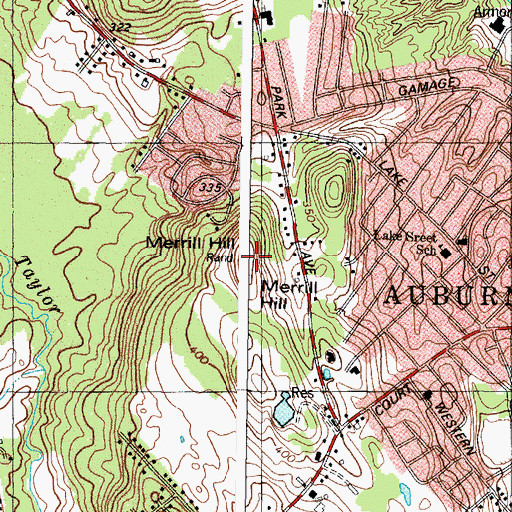 Topographic Map of Merrill Hill, ME