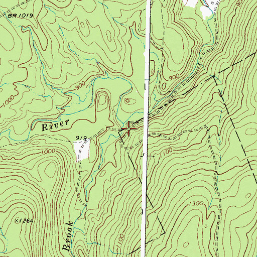 Topographic Map of Miles Brook, ME