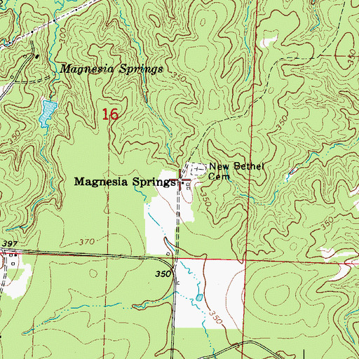 Topographic Map of Magnesia Springs, AR