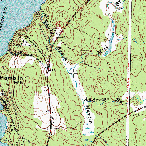 Topographic Map of Mill Brook, ME