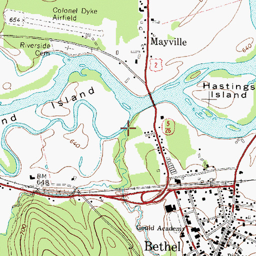 Topographic Map of Mill Brook, ME