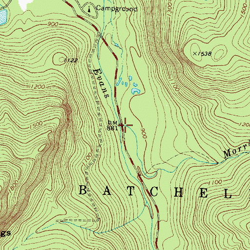 Topographic Map of Morrison Brook, ME