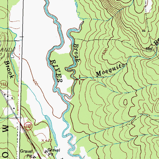 Topographic Map of Mosquito Brook, ME
