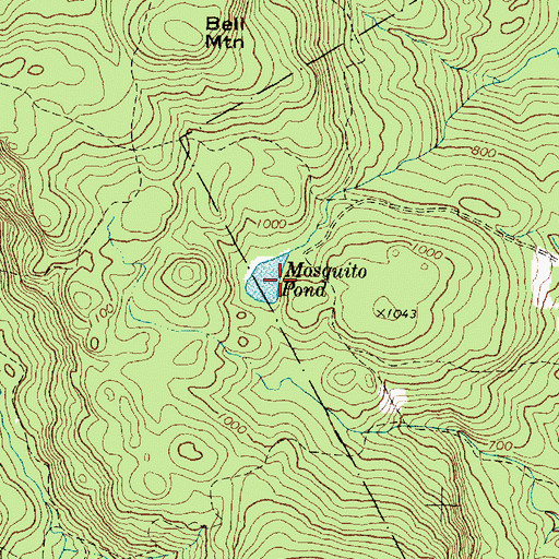 Topographic Map of Mosquito Pond, ME