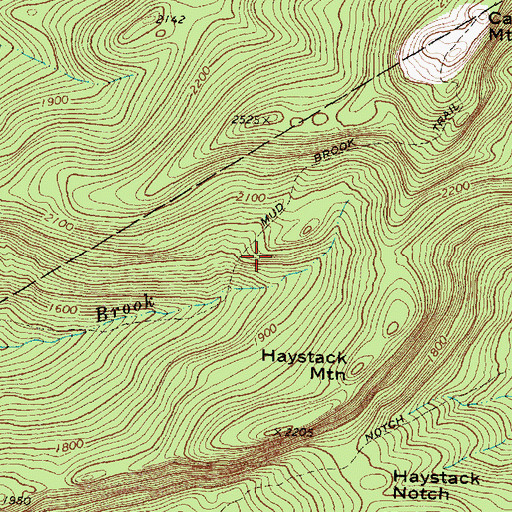 Topographic Map of Mud Brook Trail, ME