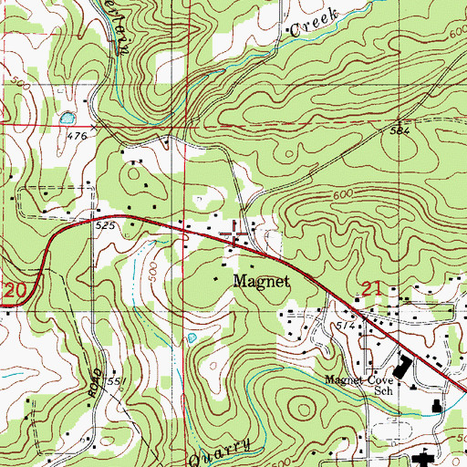Topographic Map of Magnet Cove, AR