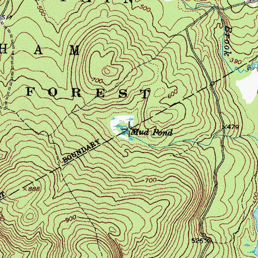 Topographic Map of Mud Pond, ME