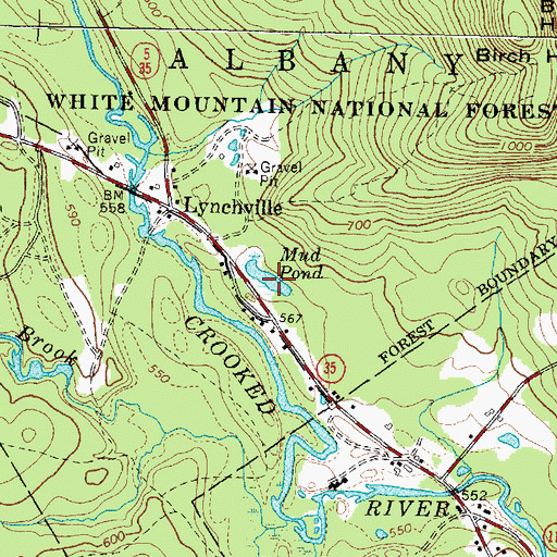 Topographic Map of Mud Pond, ME