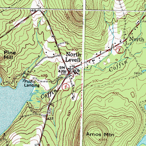 Topographic Map of North Lovell, ME