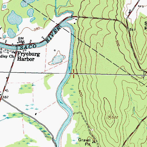 Topographic Map of Old Course Saco River, ME