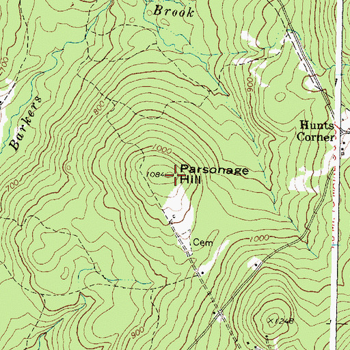 Topographic Map of Parsonage Hill, ME