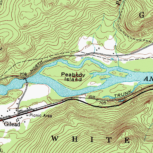 Topographic Map of Peabody Island, ME
