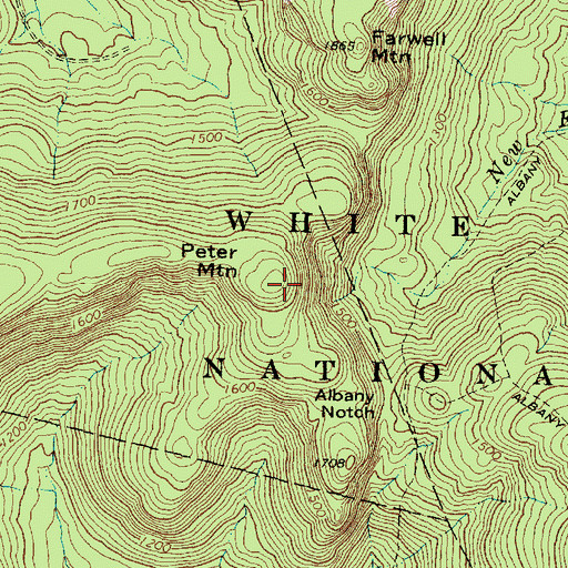 Topographic Map of Peter Mountain, ME