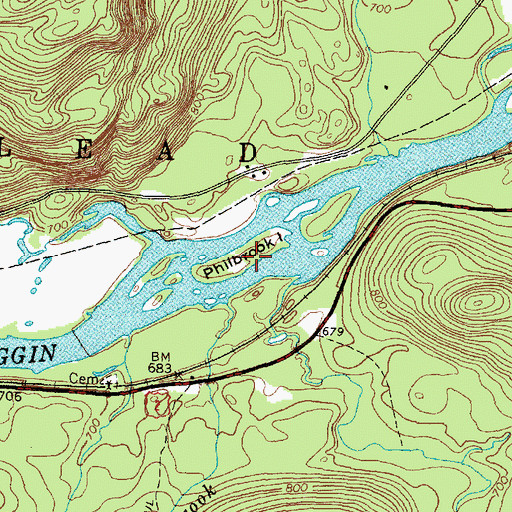 Topographic Map of Philbrook Island, ME