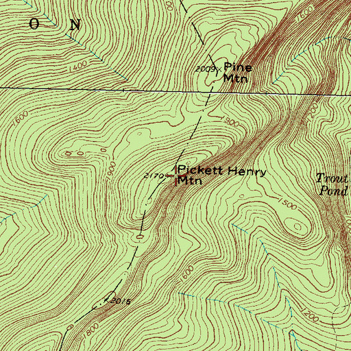 Topographic Map of Pickett Henry Mountain, ME