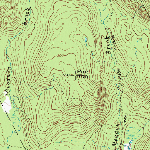 Topographic Map of Pine Mountain, ME