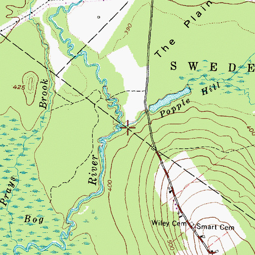 Topographic Map of Popple Hill Brook, ME