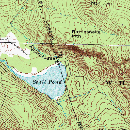 Topographic Map of Rattlesnake Brook, ME