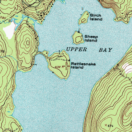 Topographic Map of Rattlesnake Island, ME