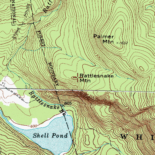 Topographic Map of Rattlesnake Mountain, ME