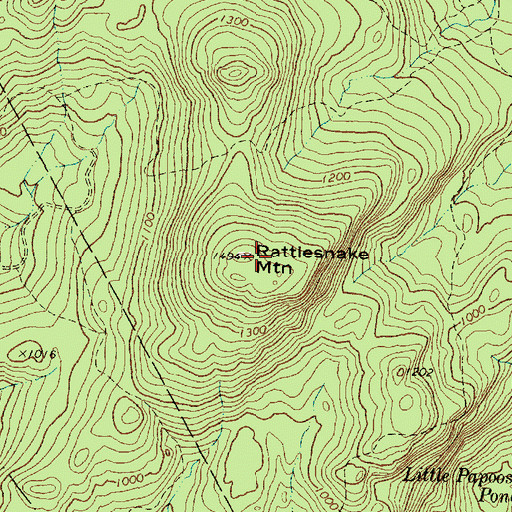 Topographic Map of Rattlesnake Mountain, ME