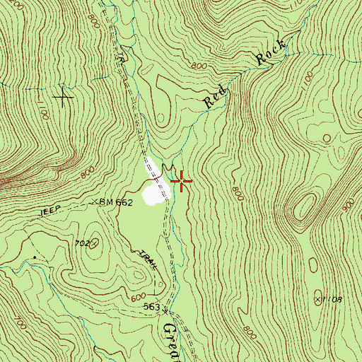 Topographic Map of Red Rock Brook, ME