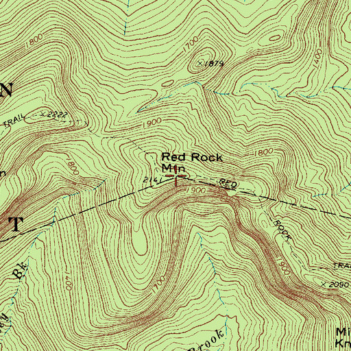 Topographic Map of Red Rock Mountain, ME
