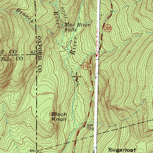 Topographic Map of Royce Trail, ME