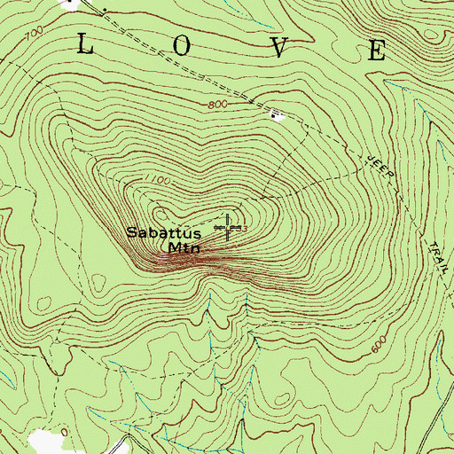 Topographic Map of Sabattus Mountain, ME