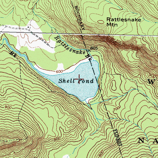 Topographic Map of Shell Pond, ME