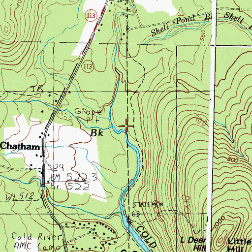 Topographic Map of Shell Pond Brook, ME