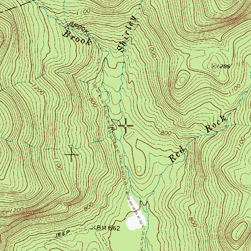 Topographic Map of Shirley Brook, ME