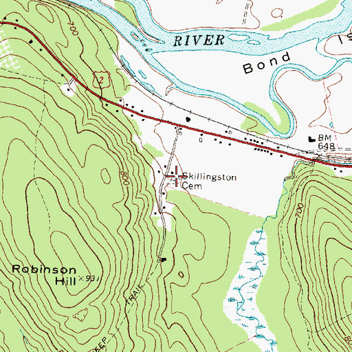 Topographic Map of Skillingston Cemetery, ME