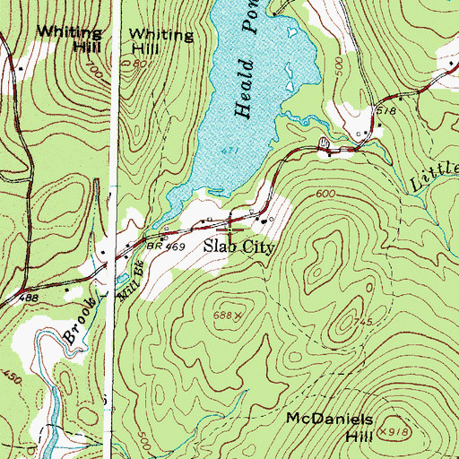 Topographic Map of Slab City, ME