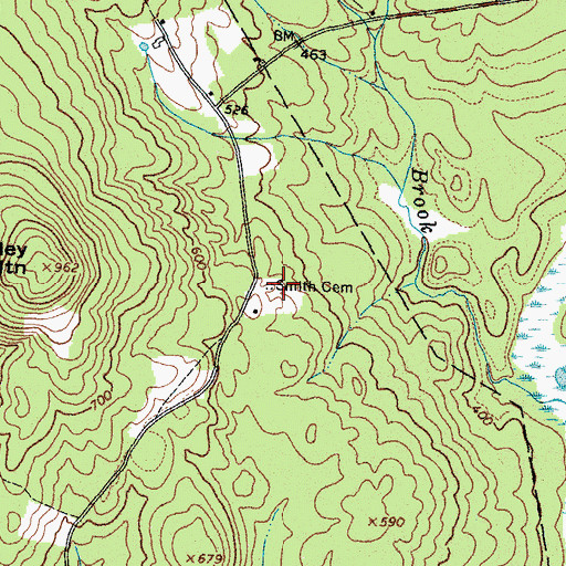 Topographic Map of Smith Cemetery, ME