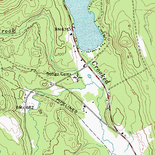 Topographic Map of Songo Cemetery, ME