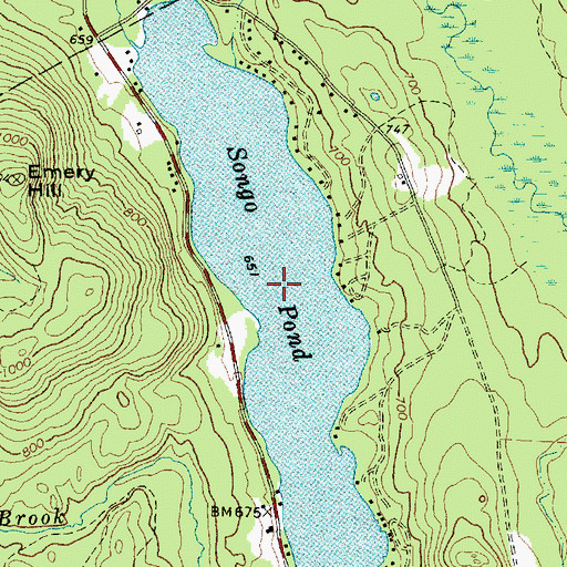 Topographic Map of Songo Pond, ME