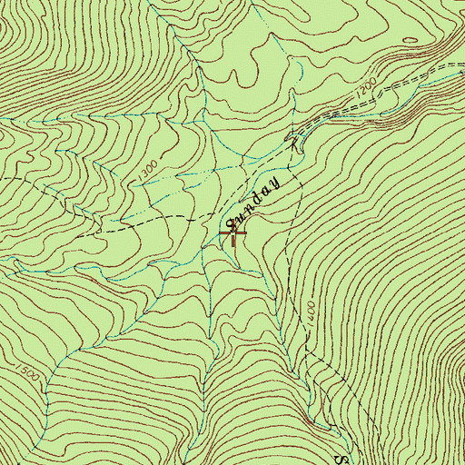 Topographic Map of South Branch Sunday River, ME