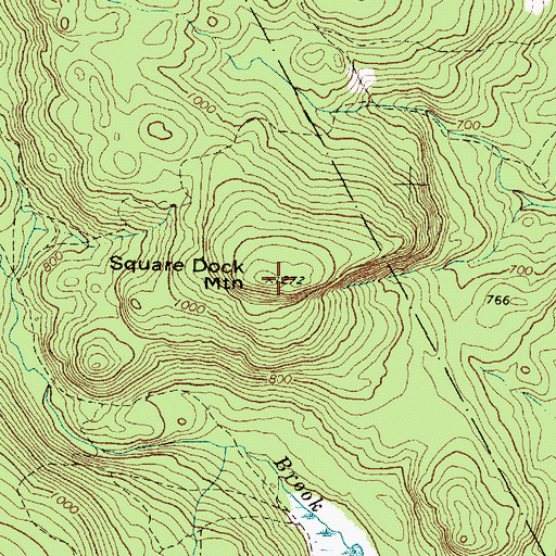Topographic Map of Square Dock Mountain, ME