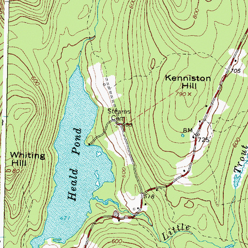 Topographic Map of Stearns Cemetery, ME