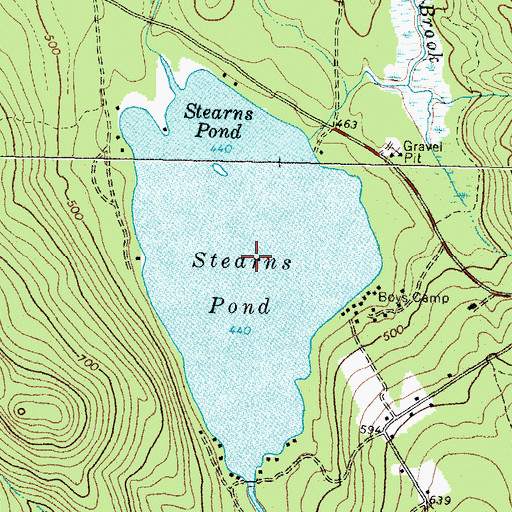 Topographic Map of Stearns Pond, ME