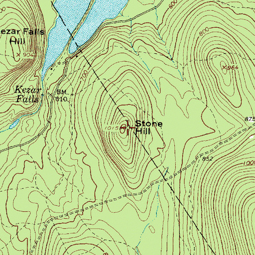 Topographic Map of Stone Hill, ME