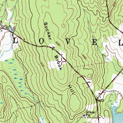 Topographic Map of Sucker Brook Hill, ME