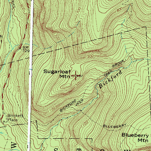 Topographic Map of Sugarloaf Mountain, ME