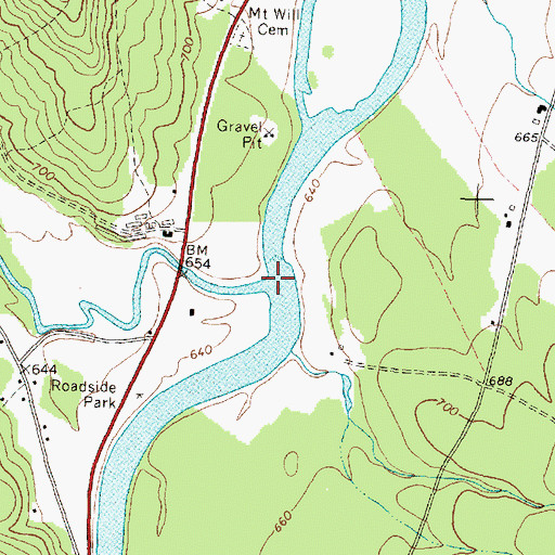 Topographic Map of Sunday River, ME