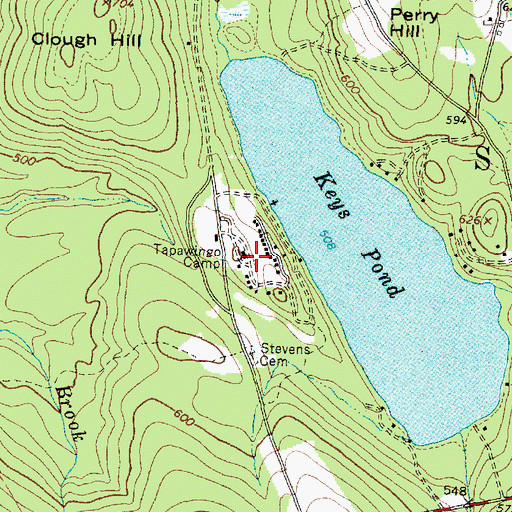 Topographic Map of Tapawingo Camp, ME