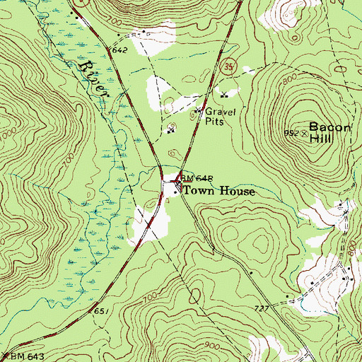 Topographic Map of Town House, ME
