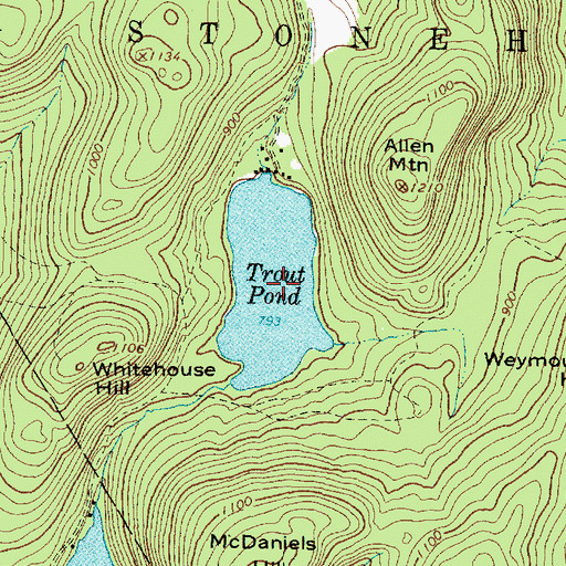 Topographic Map of Trout Pond, ME
